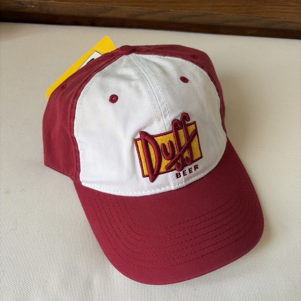 The Simpsons Duff Beer Dad Cap Hat Unisex One Size Red Embroidered Homer